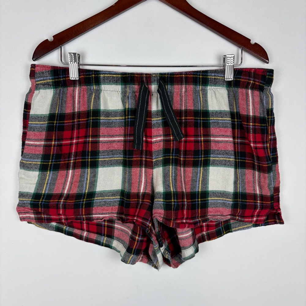 Old Navy Sleep‎ Shorts Red Plaid Flannel Cotton Lounge Pajama